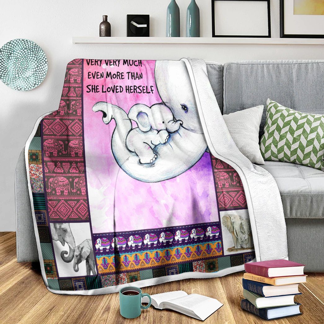 Gearhumans 3D Elephant Mom Mothers Day Gift Custom Blanket GW07044 Blanket
