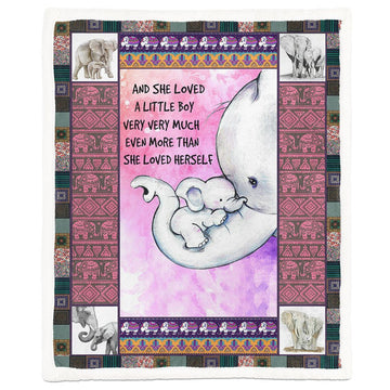 Gearhumans 3D Elephant Mom Mothers Day Gift Custom Blanket GW07044 Blanket Blanket M(51''x59'')