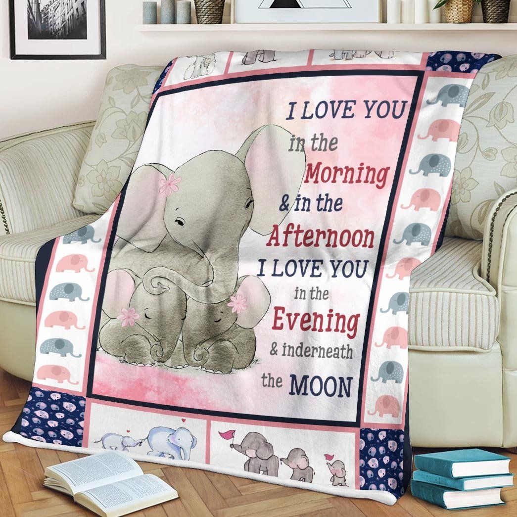 Gearhumans 3D Elephant Mom Mothers Day Gift Custom Name Blanket GW07042 Blanket 