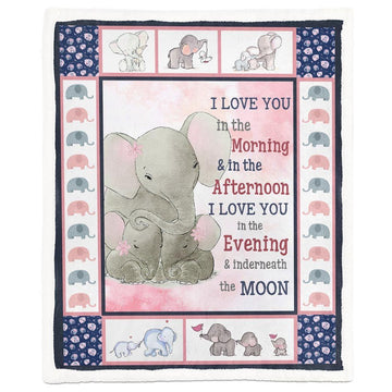 Gearhumans 3D Elephant Mom Mothers Day Gift Custom Name Blanket