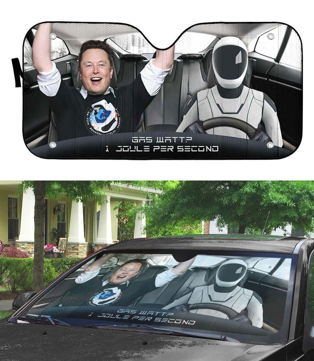 Gearhumans 3D Elon Musk Custom Car Auto Sunshade GW0306213 Auto Sunshade 