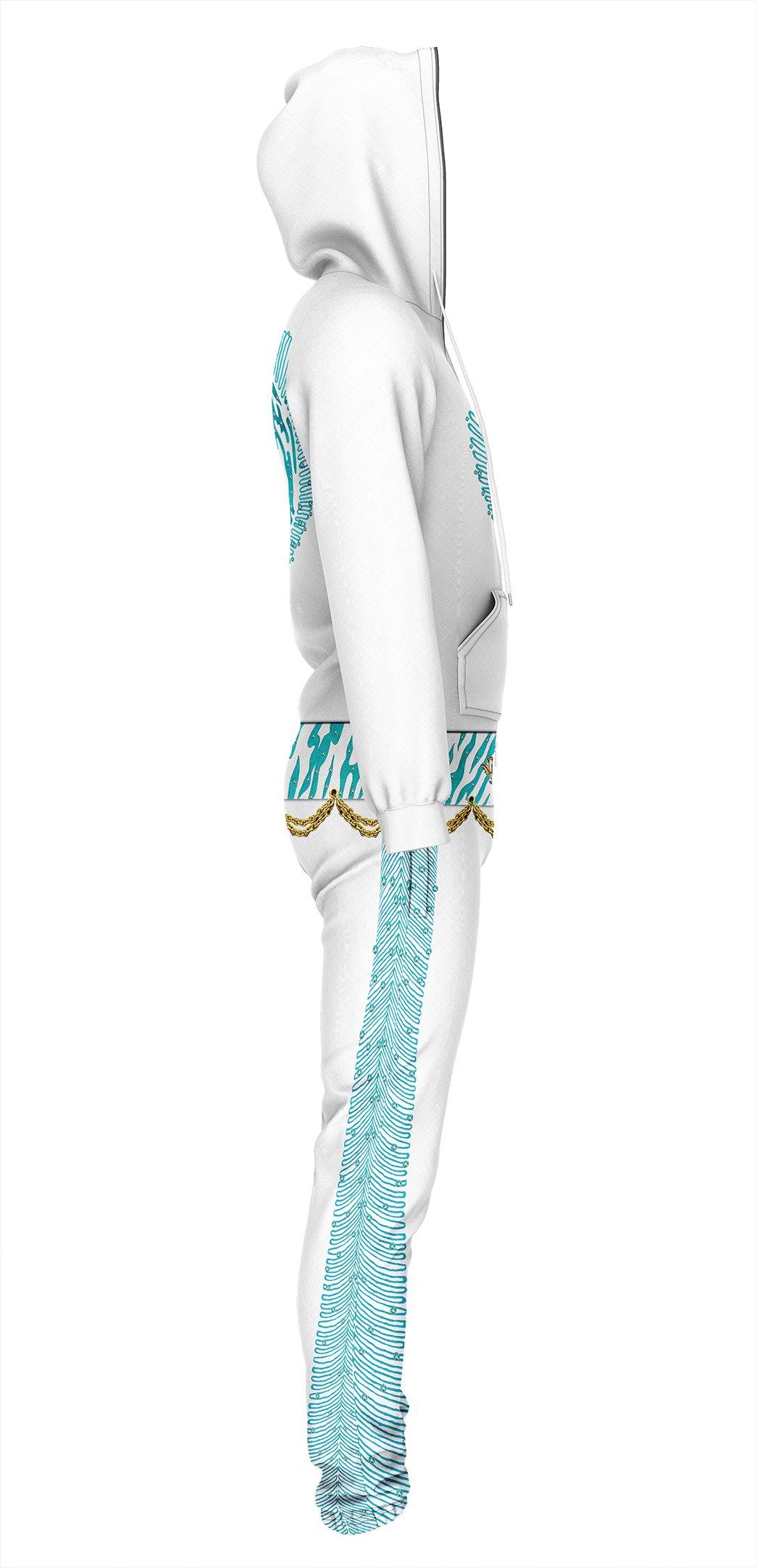 Gearhumans 3D ELV PRL Phoenix Turquoise Custom Jumpsuit GW15062114 Jumpsuit 