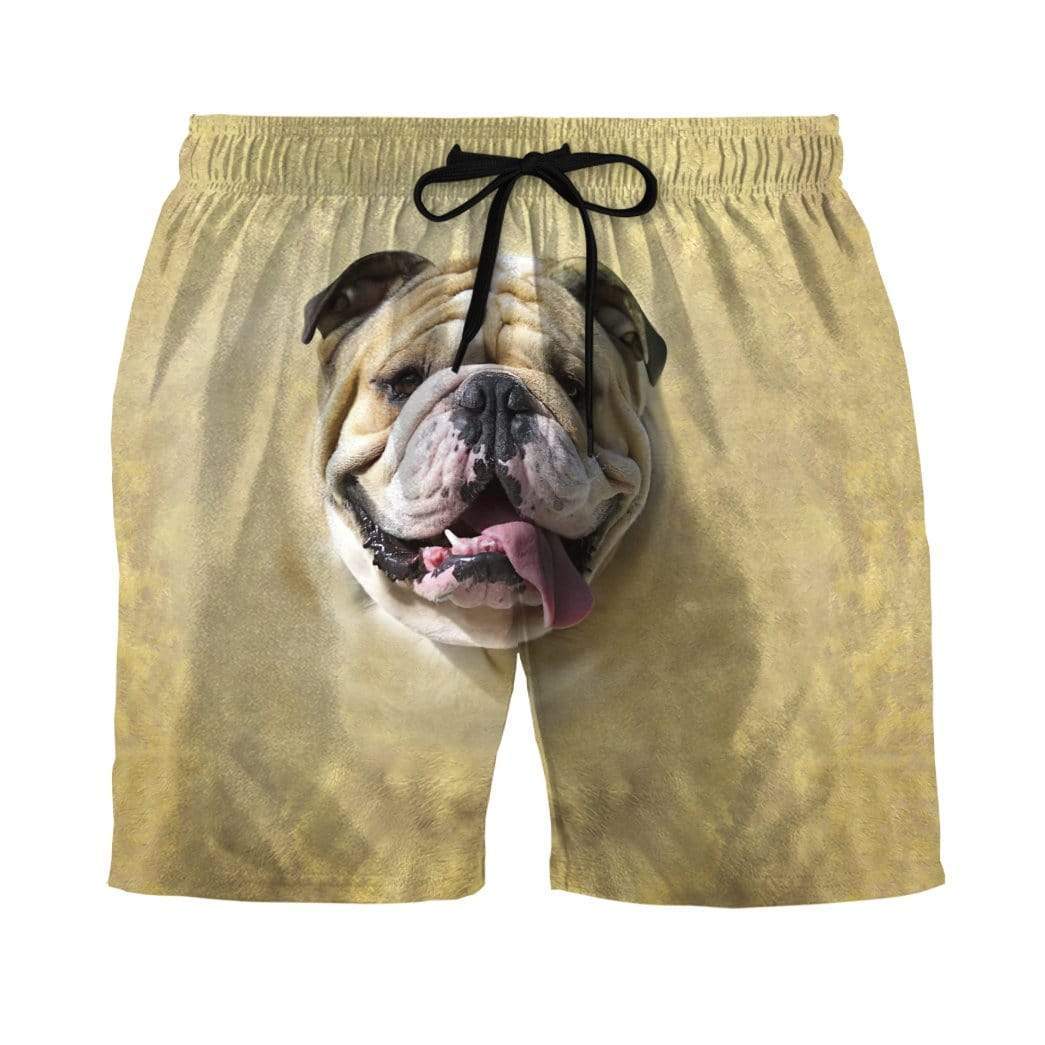 Gearhumans 3D Face Bulldog Custom Summer Beach Shorts Swim Trunks GV12069 Men Shorts Men Shorts S 