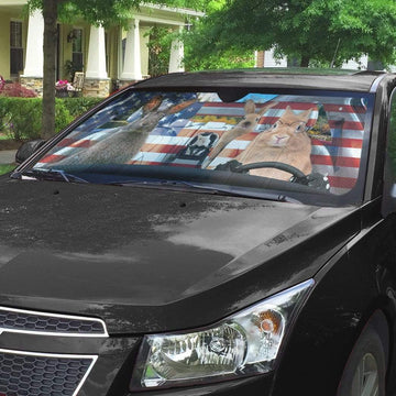 Gearhumans 3D Family Rabits America Custom Car Auto Sunshade