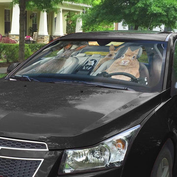 Gearhumans 3D Family Rabits Custom Car Auto Sunshade