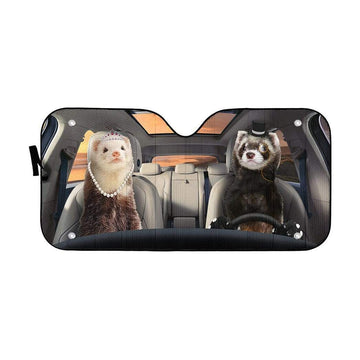 Gearhumans 3D Fancy Ferrets Custom Car Auto Sunshade