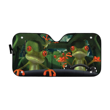 Gearhumans 3D Fancy Frogs Custom Car Auto SunShade