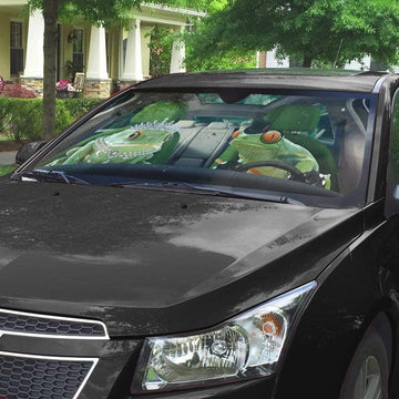 Gearhumans 3D Fancy Frogs Custom Car Auto Sunshade