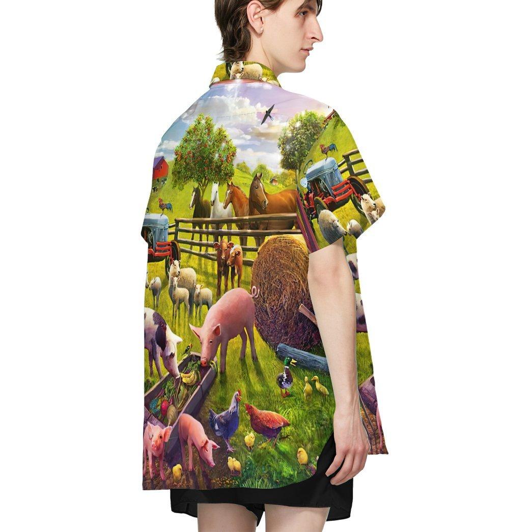 Gearhumans 3D Farm Animal Hawaii Shirt ZK2505215 Hawai Shirt 