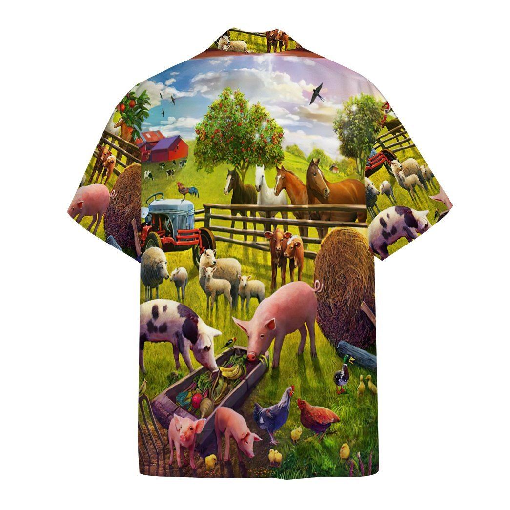 Gearhumans 3D Farm Animal Hawaii Shirt ZK2505215 Hawai Shirt 