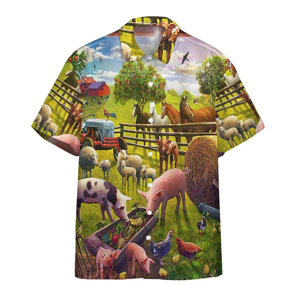 Gearhumans 3D Farm Animal Hawaii Shirt ZK2505215 Hawai Shirt Short Sleeve Shirt S 