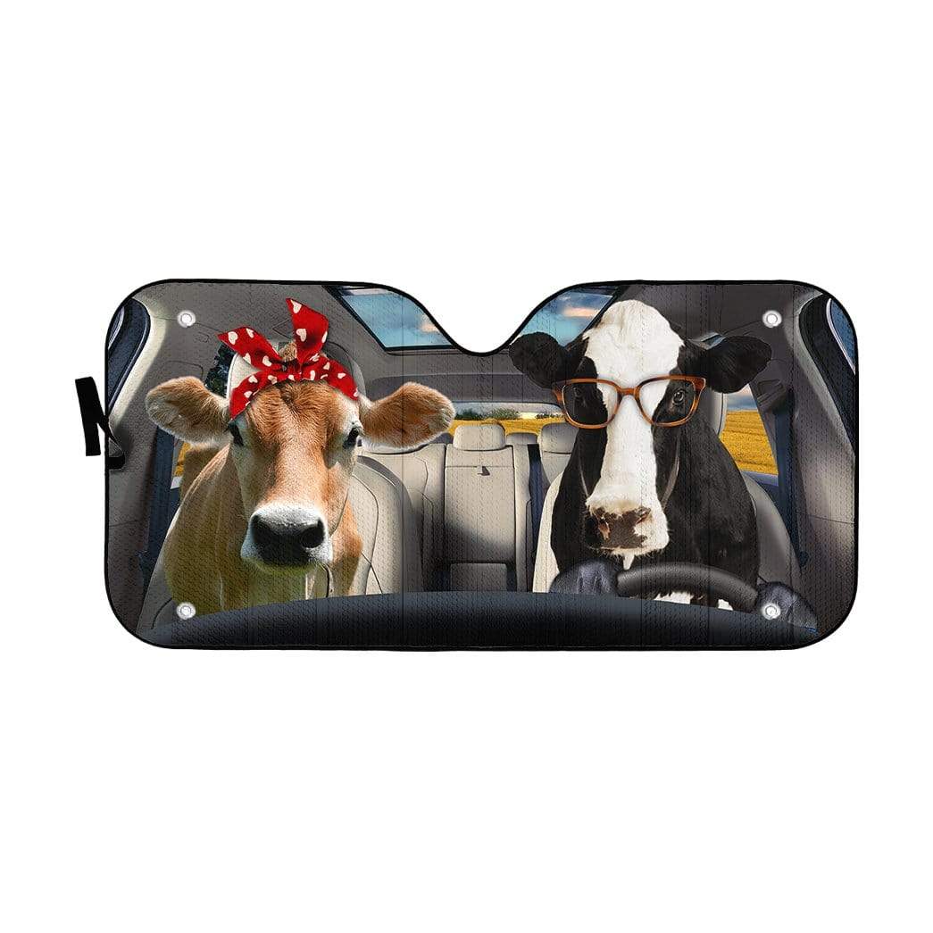 Gearhumans 3D Farmer Animal Custom Car Auto Sunshade