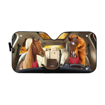 Gearhumans 3D Farmer Horse Custom Car Auto Sunshade