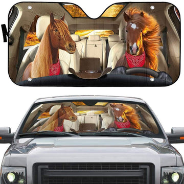 Gearhumans 3D Farmer Horse Custom Car Auto Sunshade