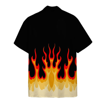 Gearhumans 3D Fire Hot Rod Flames Custom Short Sleeve Shirt