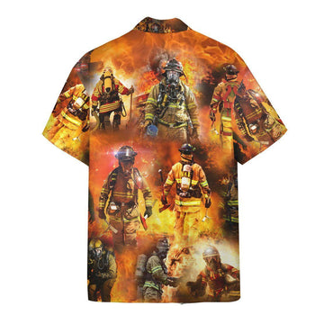 Gearhumans 3D Firefighter Hawaii Shirt