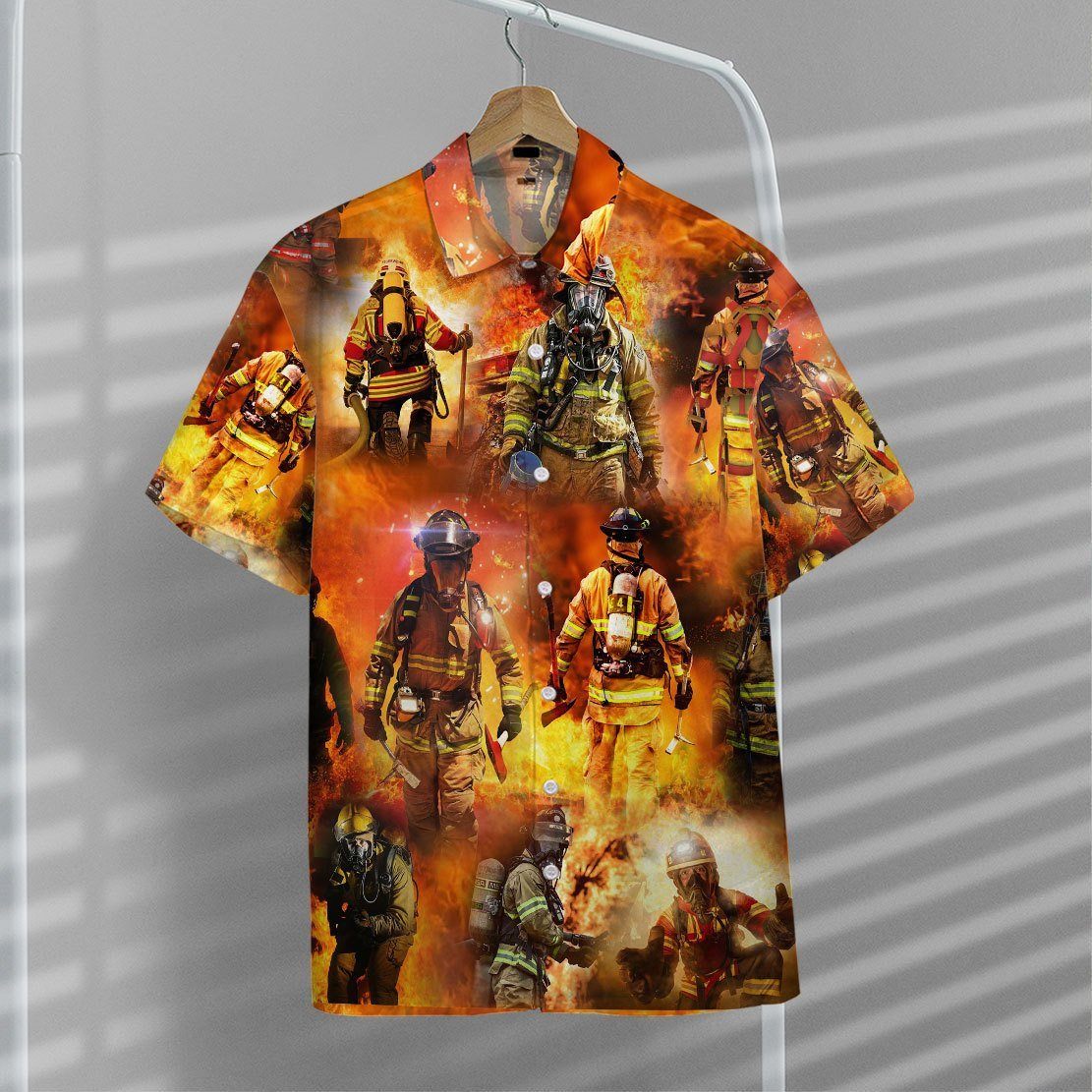 Gearhumans 3D Firefighter Hawaii Shirt ZZ08041 Hawai Shirt 