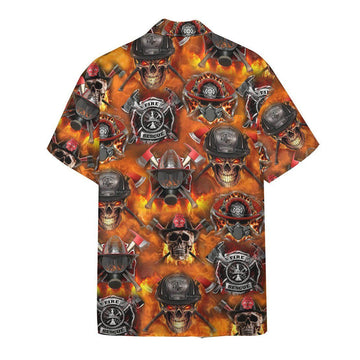 Gearhumans 3D Firefighter Skull Hawaii Shirt