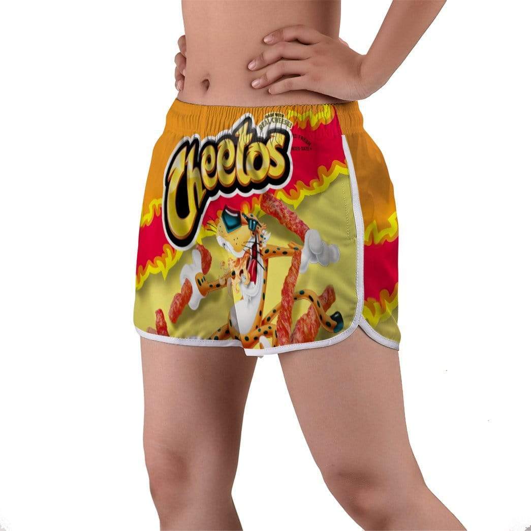 Gearhumans 3D Flaming Hot Cheetos Custom Beach Shorts swim trunks women GS28076 Women Shorts
