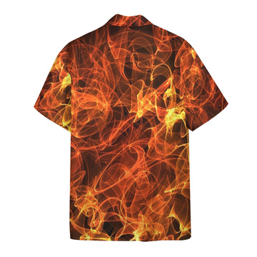 Gearhumans 3D Flaming Skull Find Your Fire Custom Hawaii Shirt