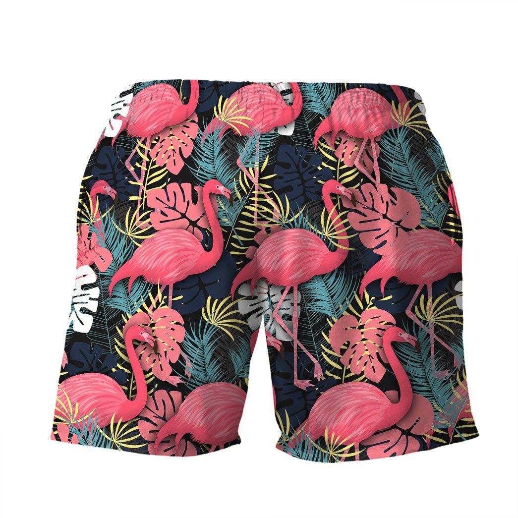 Gearhumans 3D Flamingo Hawaii Custom Beach Shorts Swim Trunks GS1705211 Men Shorts 
