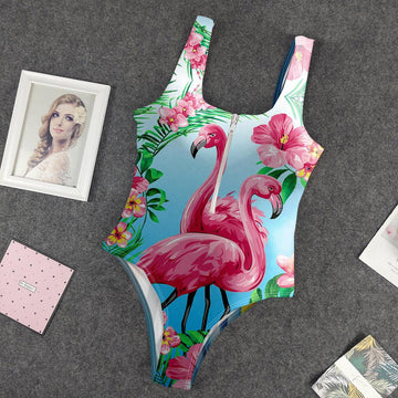 Gearhumans 3D Flamingo Hawaii Custom One Piece Swimsuit
