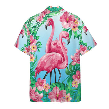 Gearhumans 3D Flamingo Hawaii Custom Short Sleeve Shirts