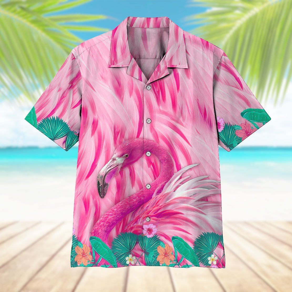 Gearhumans 3D Flamingo Hawaii Shirt ZZ13043 Hawai Shirt 
