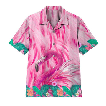Gearhumans 3D Flamingo Hawaii Shirt ZZ13043 Hawai Shirt Short Sleeve Shirt S 