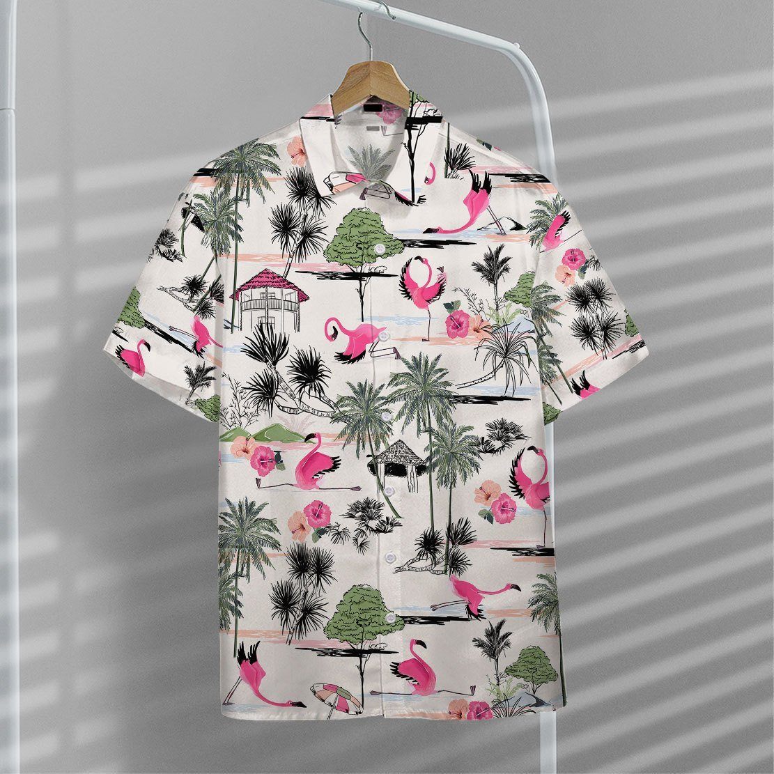Gearhumans 3D Flamingo Yoga Hawaii Shirt ZZ0705211 Hawai Shirt 