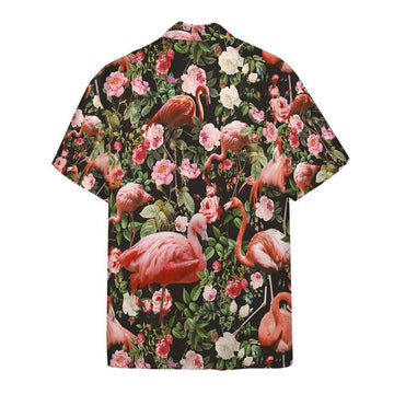 Gearhumans 3D Floral and Flamingo Custom Hawaii Shirt