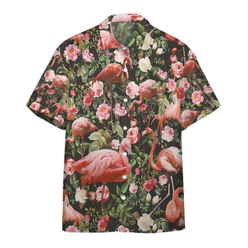 Gearhumans 3D Floral and Flamingo Custom Hawaii Shirt GO21052113 Hawai Shirt Short Sleeve Shirt S 