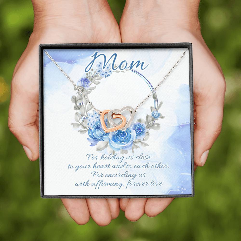 Gearhumans 3D For Mom Happy Mothers Day Gift Interlocking Hearts Necklace GS23042116 ShineOn Fulfillment 