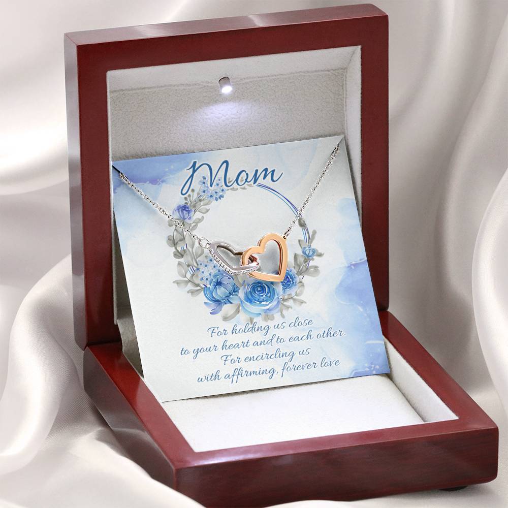 Gearhumans 3D For Mom Happy Mothers Day Gift Interlocking Hearts Necklace GS23042116 ShineOn Fulfillment 