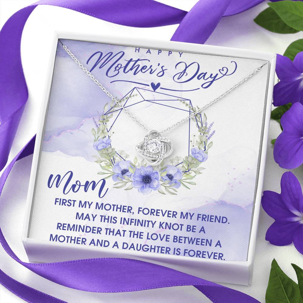 Gearhumans 3D For Mom Happy Mothers Day Love Knot Necklace GS2604215 ShineOn Fulfillment 