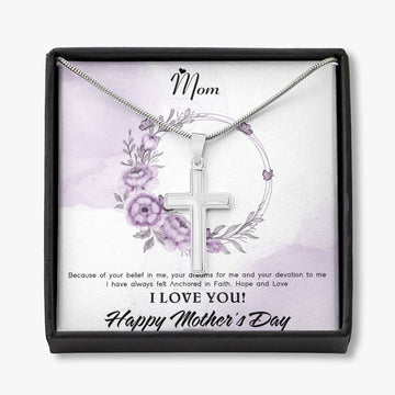Gearhumans 3D For My Mom Happy Mothers Day Artisan Crafted Cross Necklace GS23042113 ShineOn Fulfillment 