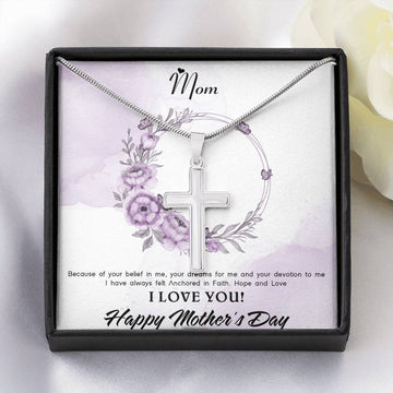 Gearhumans 3D For My Mom Happy Mothers Day Artisan Crafted Cross Necklace