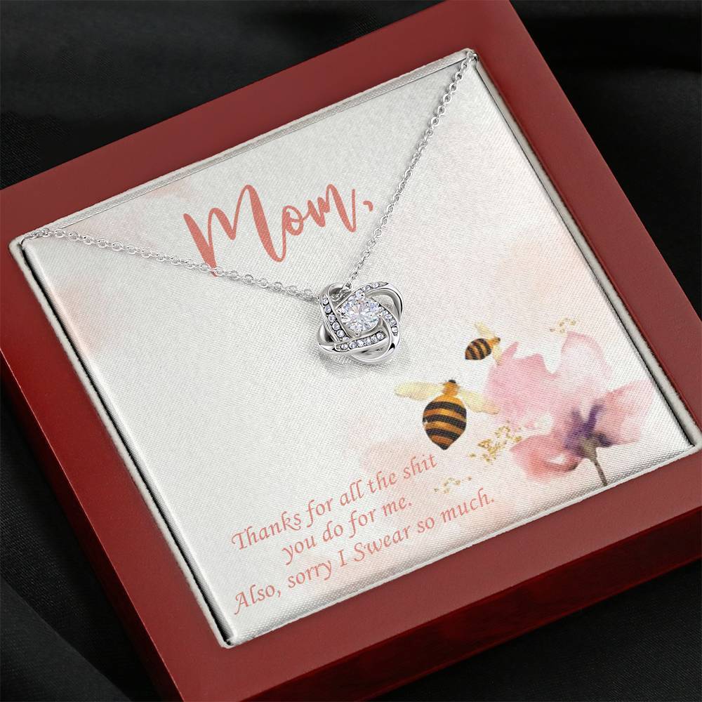 Gearhumans 3D For My Mom Happy Mothers Day Love Knot Necklace GS2204215 ShineOn Fulfillment 