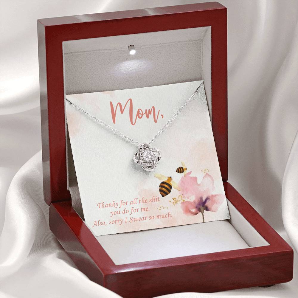 Gearhumans 3D For My Mom Happy Mothers Day Love Knot Necklace GS2204215 ShineOn Fulfillment 