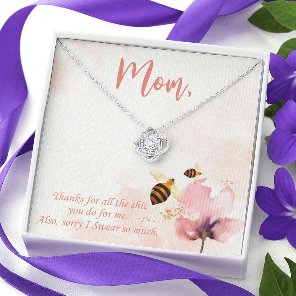 Gearhumans 3D For My Mom Happy Mothers Day Love Knot Necklace GS2204215 ShineOn Fulfillment 