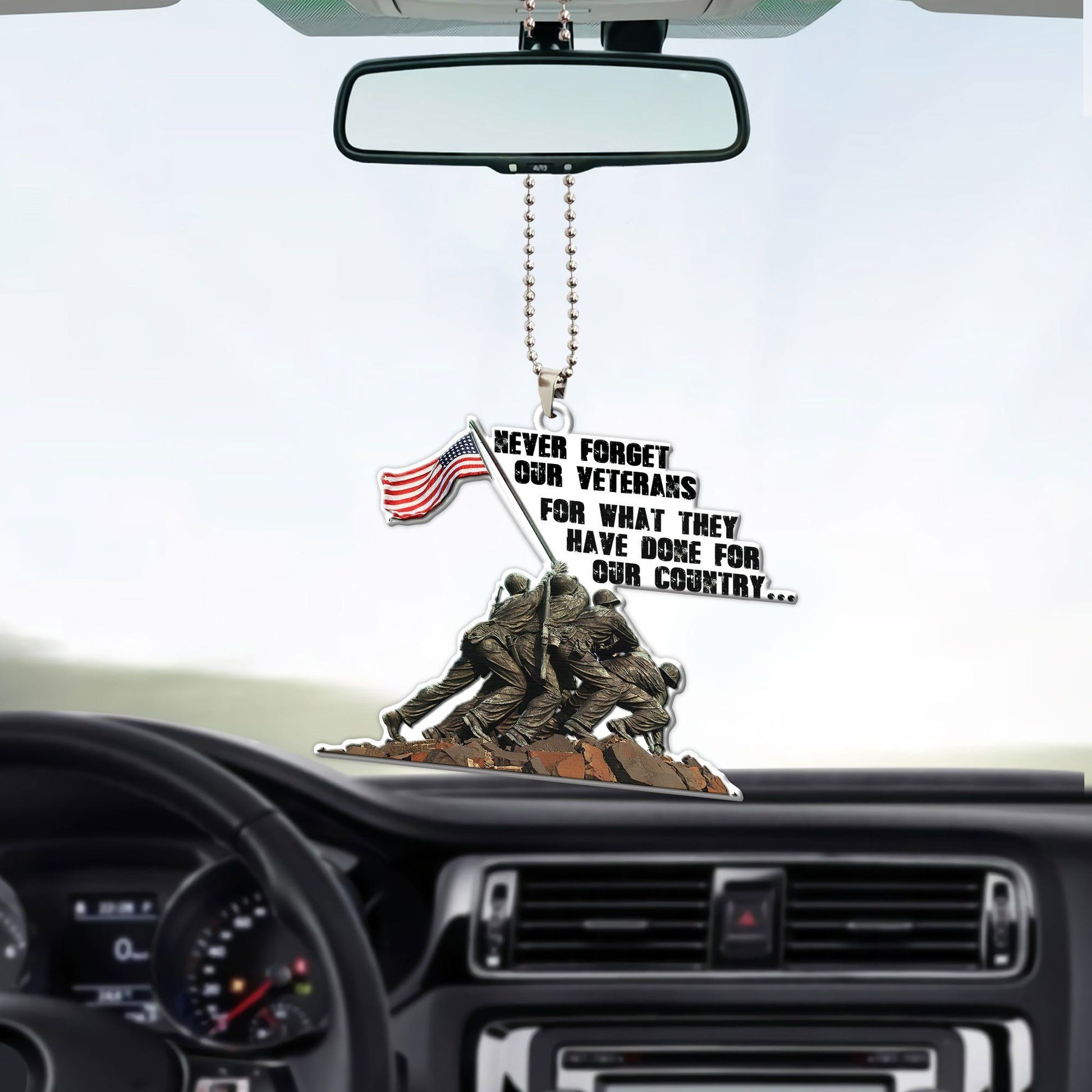 Gearhumans 3D Forever Remember Our Heroes Our Veterans Custom Car Hanging GO31052110 Car Hanging 
