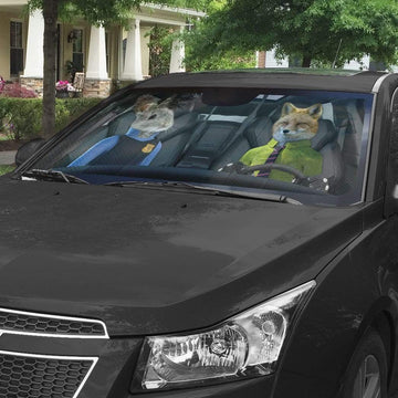 Gearhumans 3D Fox And Rabbit Zootopia Custom Car Auto Sunshade