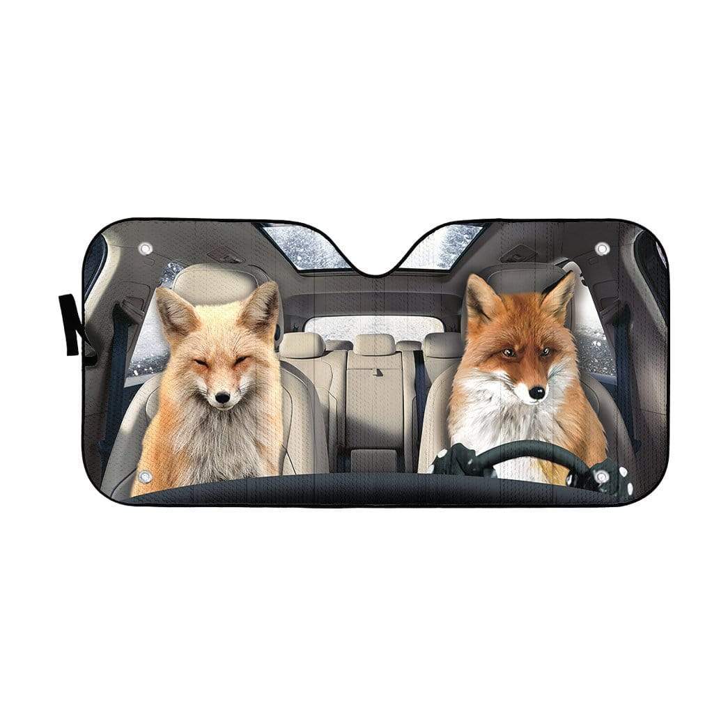 gearhumans 3D Fox Custom Car Auto Sunshade GL28072 Auto Sunshade 57''x27.5'' 