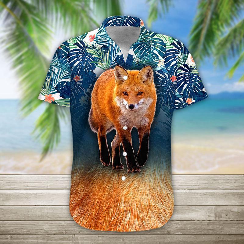 Gearhumans 3D Fox Hawaii Shirt hawaii Short Sleeve Shirt