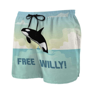 Gearhumans 3D Free Willy Custom Beach Shorts
