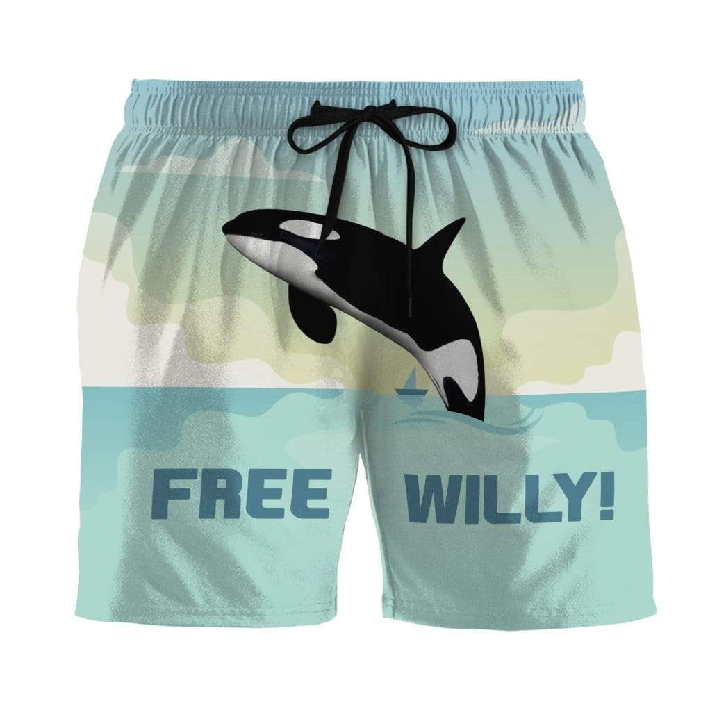 Gearhumans 3D Free Willy Custom Beach Shorts GS25061 Men Shorts Men Shorts S 