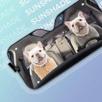 Gearhumans 3D French Bulldog Custom Car Auto Sunshade