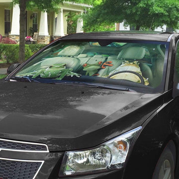 Gearhumans 3D Frogs Custom Car Auto Sunshade