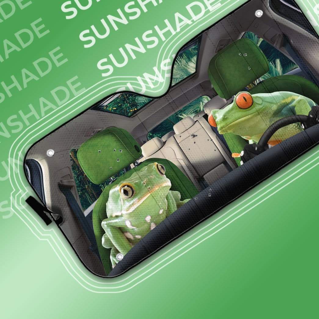 gearhumans 3D Frogs Custom Car Auto Sunshade GS30066 Auto Sunshade 