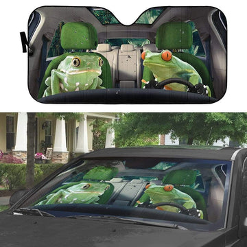 Gearhumans 3D Frogs Custom Car Auto Sunshade